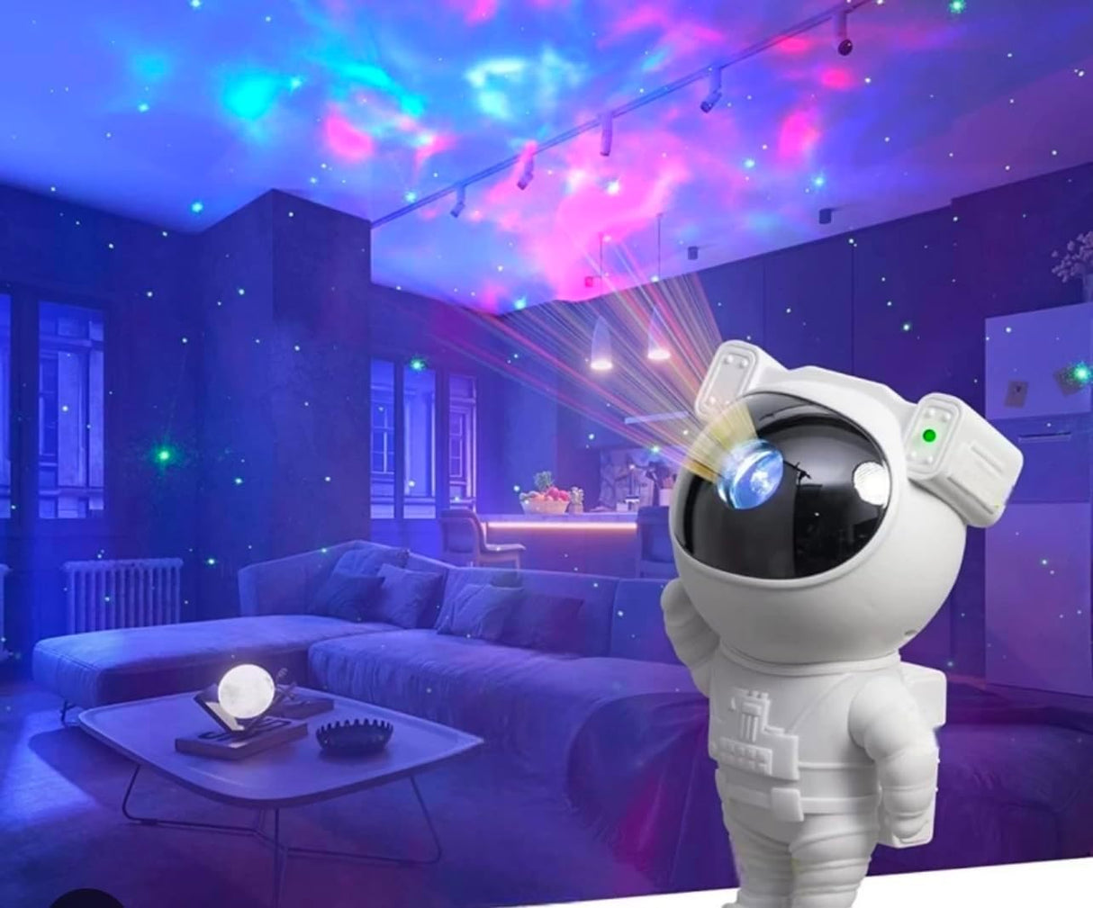 Lampă de noapte pentru copii cu baterii Atmosphera Astro, 8 moduri, 5 niveluri