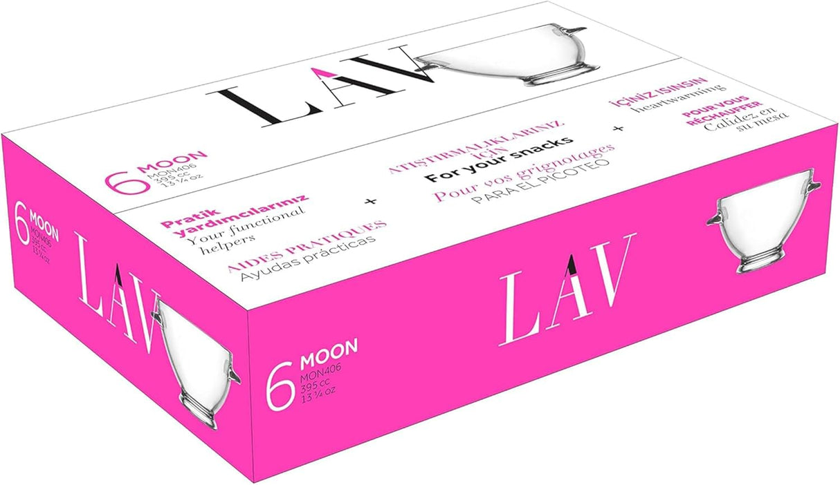 Set de boluri din sticlă LAV Moon, 395 ml, 6 buc.