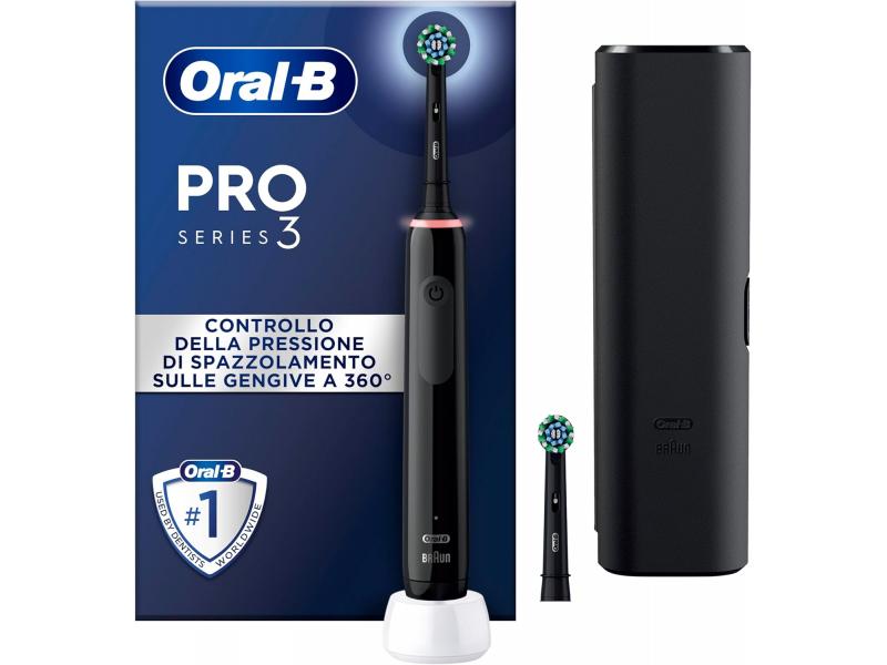 Periuță de dinți electrică Oral-B Pro 3 3500 Cross Action 759912, Neagră