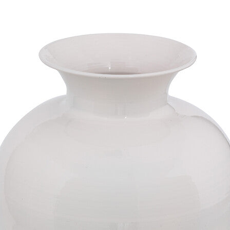 Vază Atmosphera Kian, 34 cm, Metal emailat, Alb