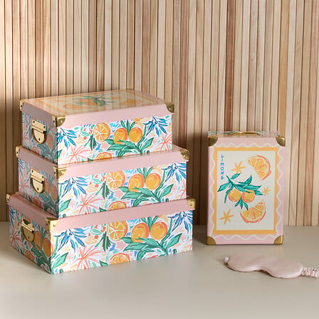Комплект 4 кутии 5five Box' Eden, Картон, Оранжев