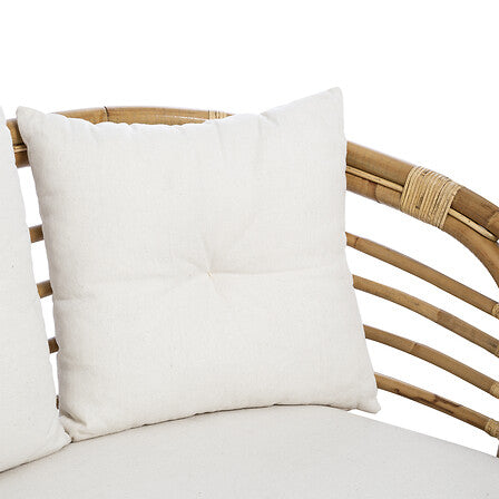 Canapea Atmosphera Farah cu două locuri, Ratan, Alb, 152x80.5x75 cm