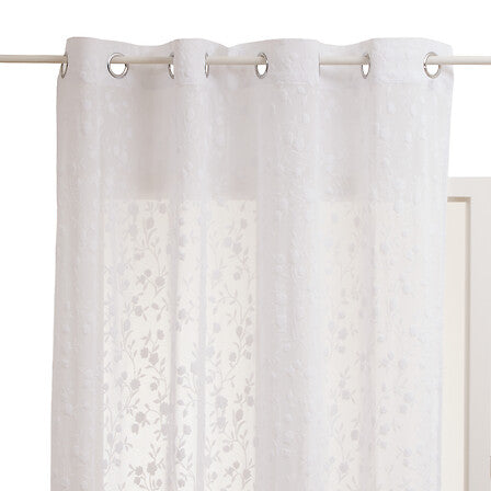 Lazi sheer curtain 140 x 240 cm white floral pattern