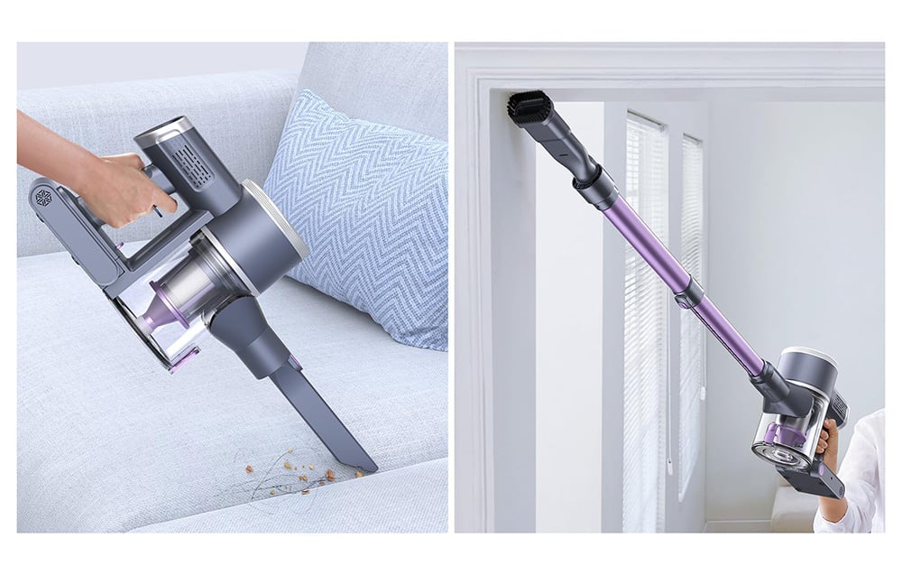 Aspirator vertical fără fir Lubluelu 202, 220 W, filtru HEPA, violet