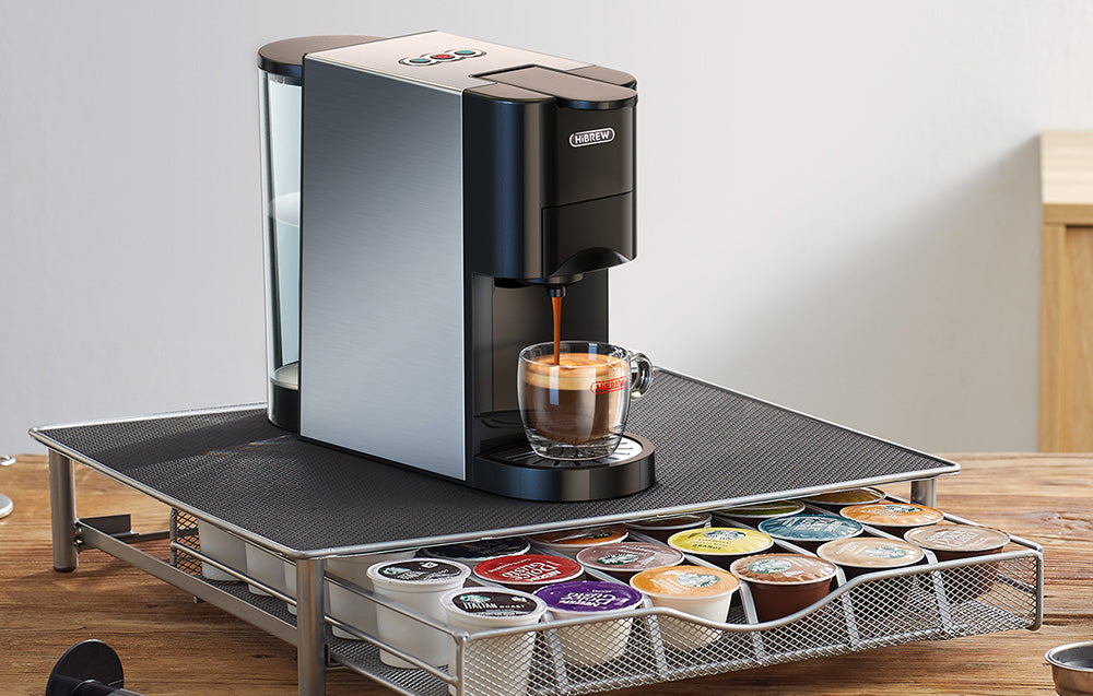 Espressor Hibrew H3A 4 în 1 pentru capsule și cafea măcinată, 19 bar, 1450 W, Negru