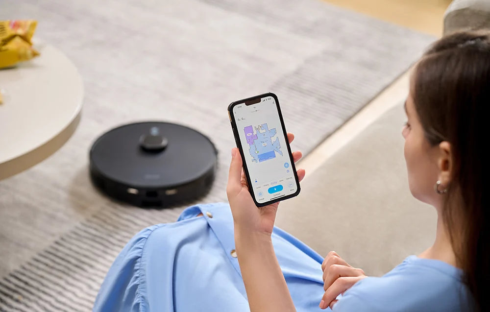 Aspirator robot cu stație AirRobo T20+, 60W, Mop, 3200mAh, filtre HEPA, Negru