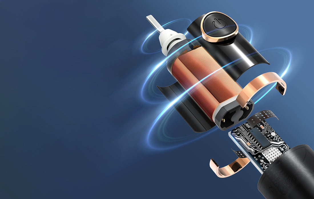 Periuță de dinți cu ultrasunete FairyWill PRO FW-P11 Periuță de dinți sonică cu vârfuri și husă, Neagră