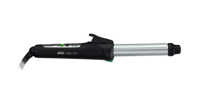 Ondulator Braun Satin Hair 7 IONTEC CU710, Înveliș ceramic, Tehnologie ionică, 185 de grade, Negru/Gri