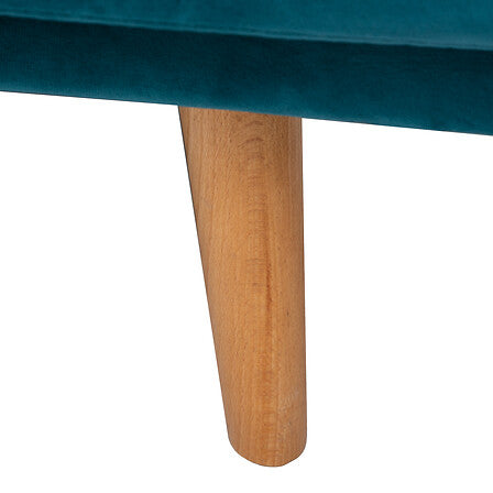 Canapea extensibilă cu trei locuri Atmosphera Jack, Velur, Turcoaz, 214x86x83 cm