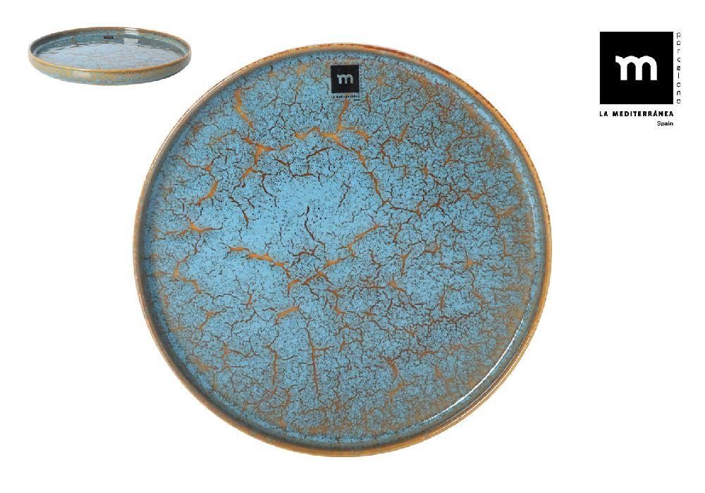 Farfurie principală LA MEDITERRANEA Albastru Scratch, 27x2,6 cm, porțelan