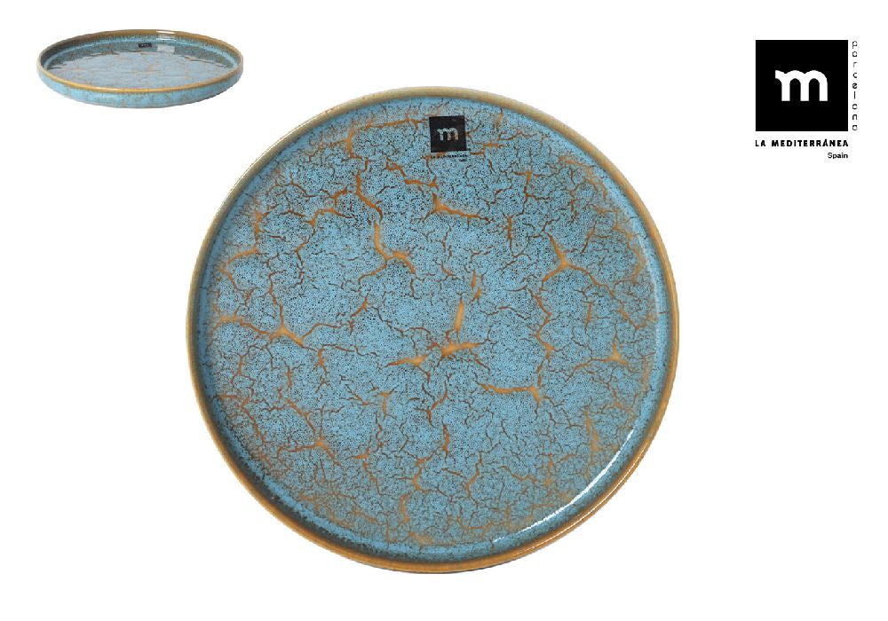 Farfurie principală LA MEDITERRANEA Scratch Blue, 25x2,5 cm, porțelan