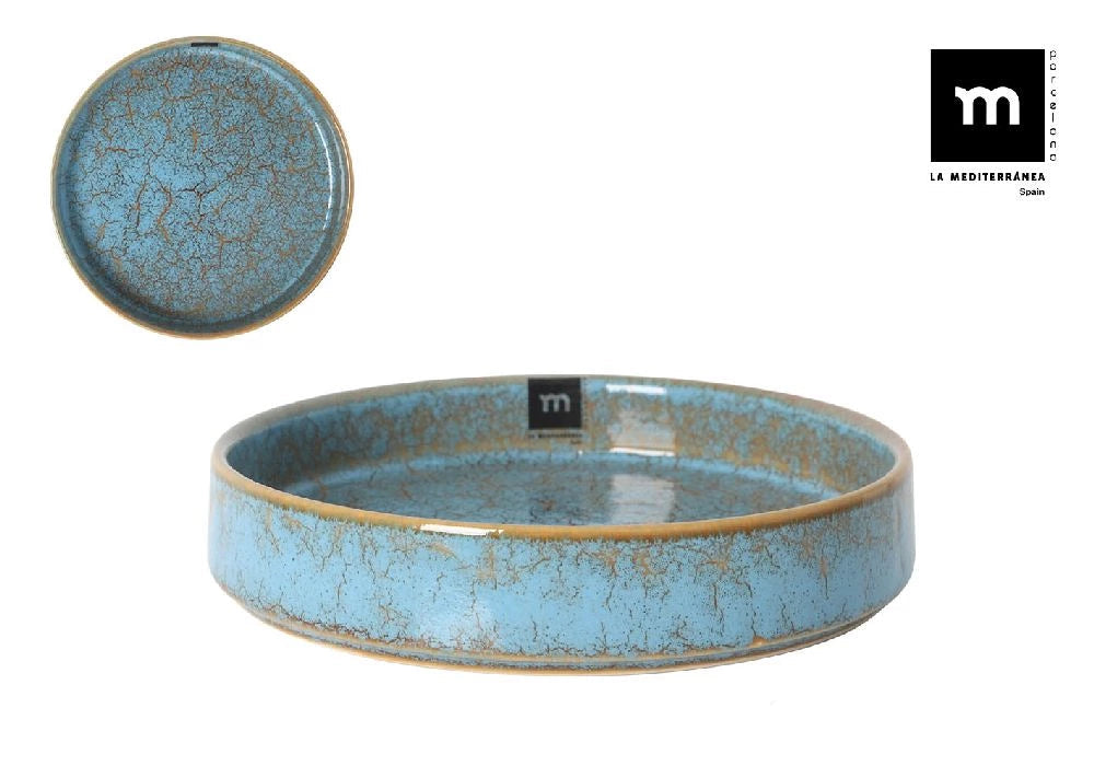 Bol adânc LA MEDITERRANEA Scratch Blue, 20,3x4 cm, porțelan