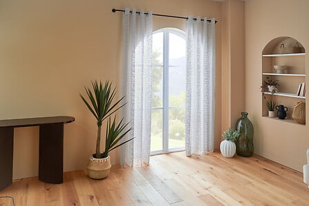 Lazi sheer curtain 140 x 240 cm white abstract pattern