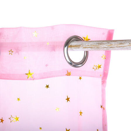 Perdea transparentă pentru copii Atmosphera cu stele 140x250cm, roz