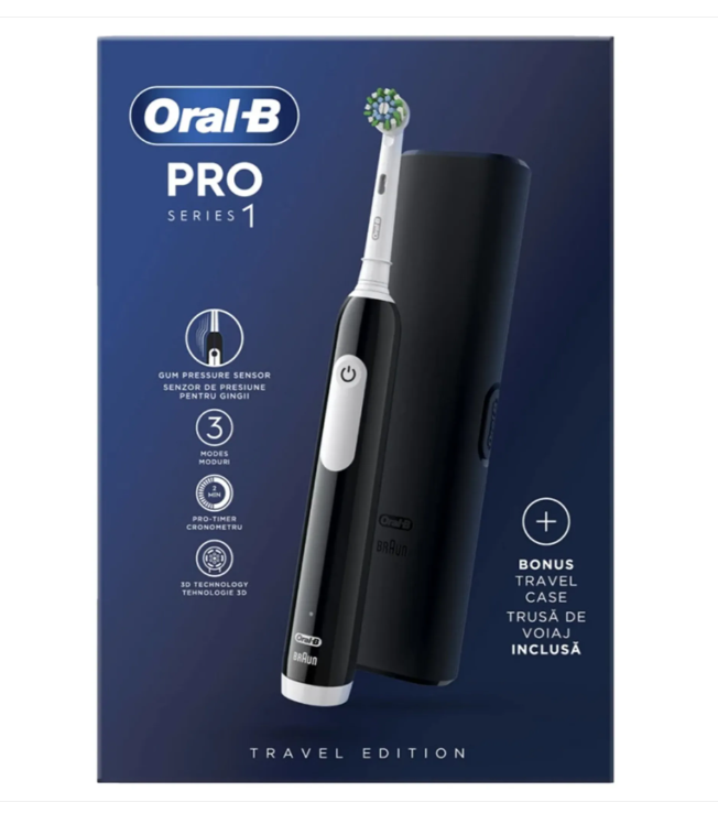 Periuță de dinți electrică Oral-B Pro Serie 1, neagră