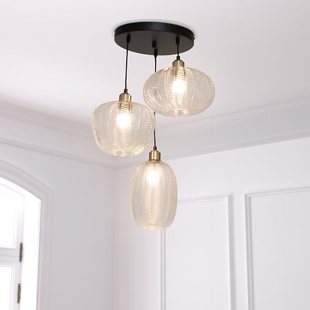 Lampă suspendată Atmosphere Tissa, 30 cm, sticlă