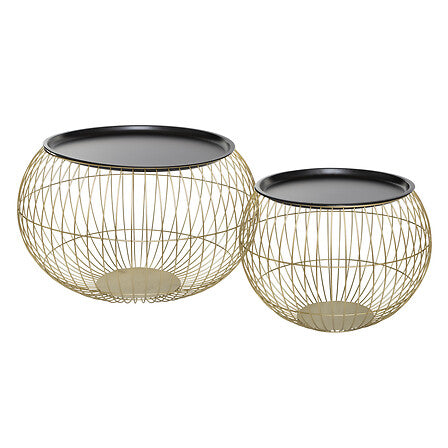 Masă de cafea Atmosphera Alya, Metal, Auriu, 2 bucăți