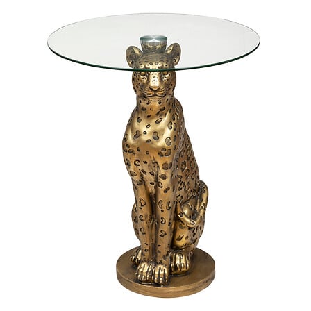 Masă de cafea Atmosphera Wild Leopard, 40 cm, sticlă