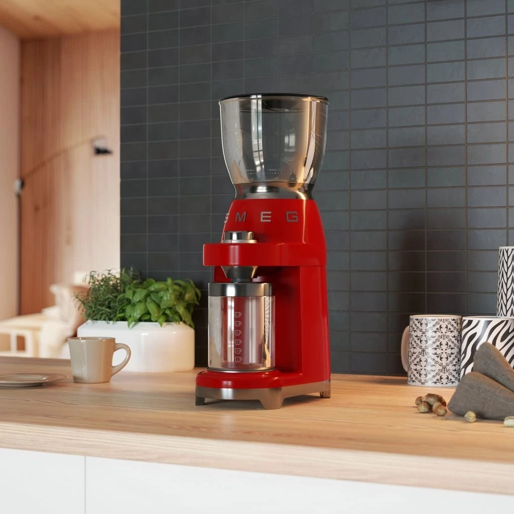 Râșniță de cafea Smeg CGF01RDEU, 150 W, 130 g, Roșu