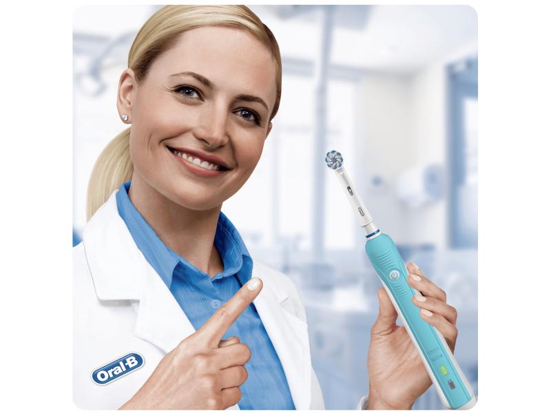 Periuță de dinți electrică Oral-B PRO 700 Sensi Clean 157786, Alb și Albastru