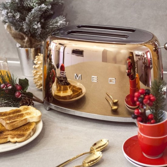 Prăjitor de pâine Smeg TSF01RGEU, 950 W, 2 felii, Auriu roz