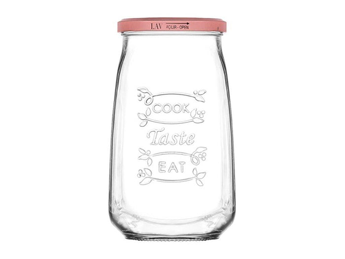 Borcan de sticlă cu capac LAV Tasty, 1000 ml, 2 buc.