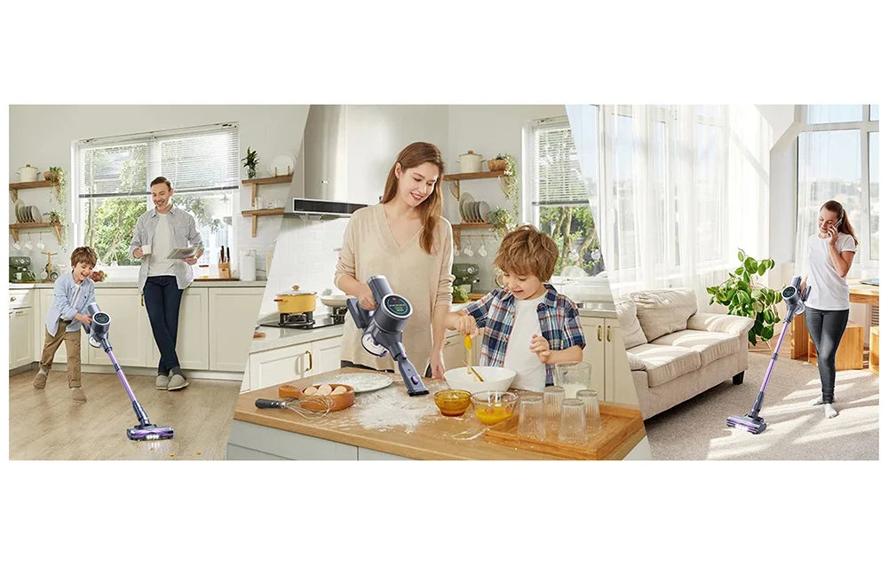 Aspirator vertical fără fir Lubluelu 202, 220 W, filtru HEPA, violet