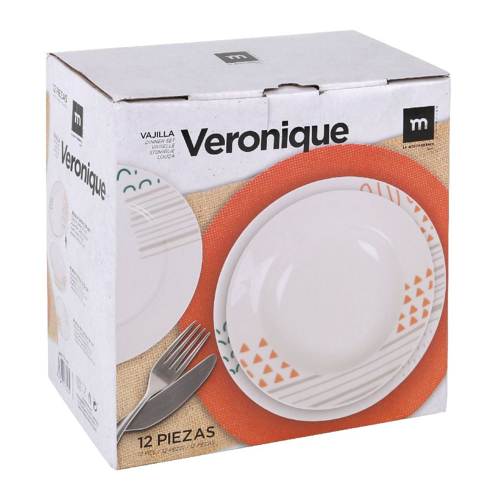 Set de masă LA MEDITERRANEA Veronique, 12 piese, porțelan