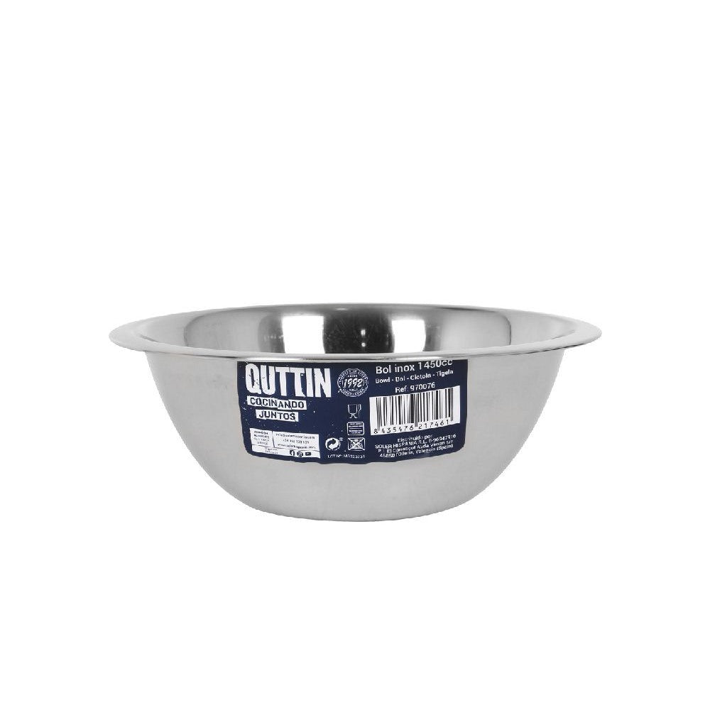Bol metalic Quttin, inox, 1450 ml, 20 cm
