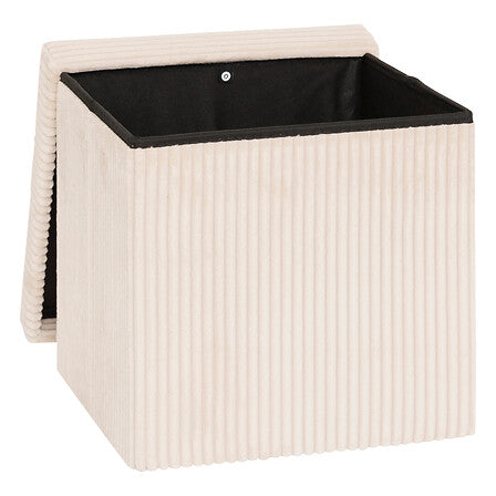 Puf cu atmosferă de depozitare Arum, catifea reiată, pliabil, 38x38 cm