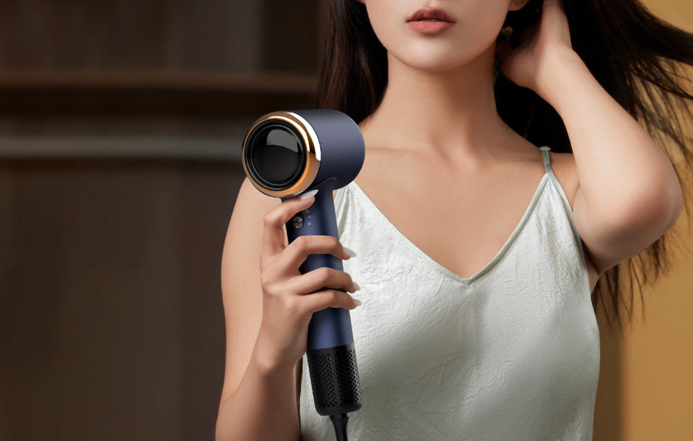 Uscător de păr Deerma DEM-CF50, 1400W, Aer, Ioni negativi, 11 moduri, Albastru închis