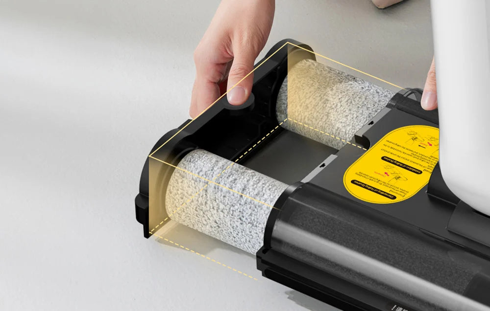 Aspirator vertical cu funcție de mop Deerma DEM-VX20W, 420W, Capacitate 500/600ml, IPX4, Alb