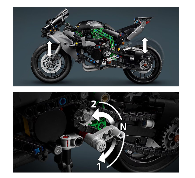 LEGO® Technic - Motocicletă Kawasaki Ninja H2R 42170, 643 de piese