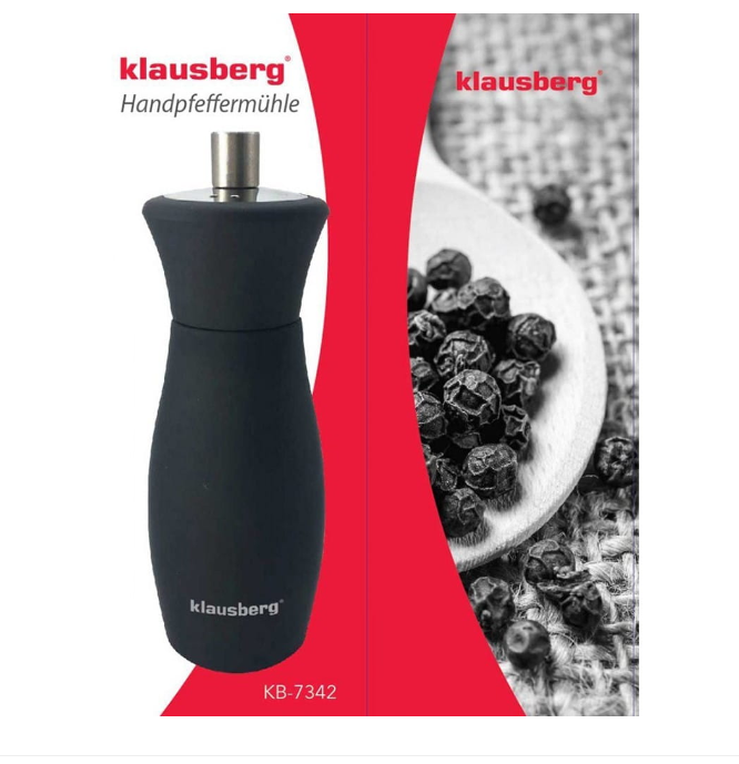 Râșniță Klausberg 7342, oțel inoxidabil, neagră