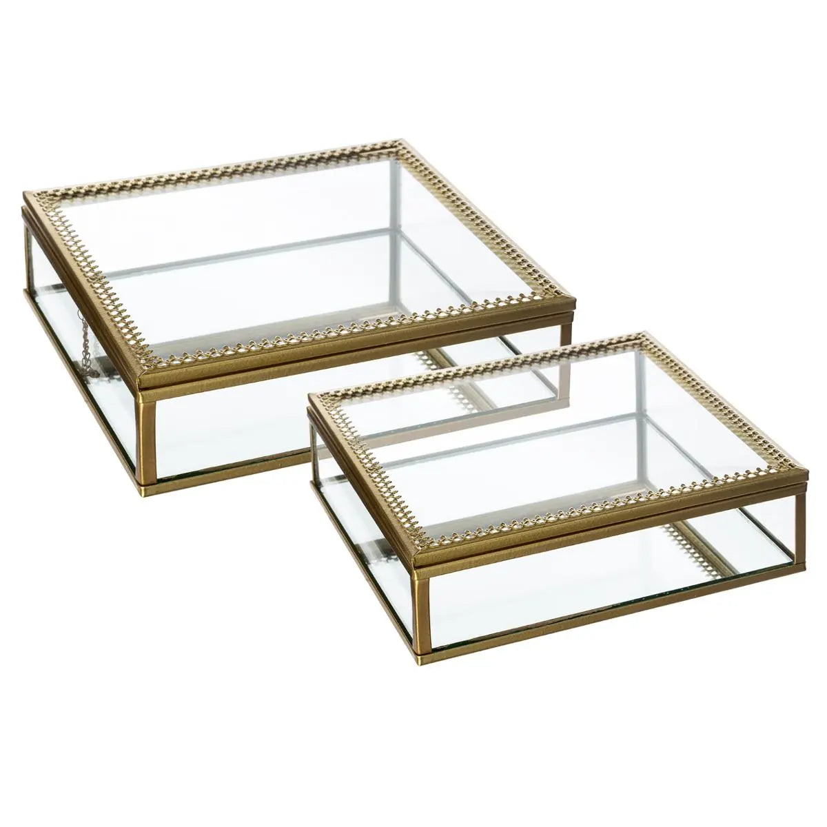 Set de cutii pentru depozitarea bijuteriilor Atmosphera Spirit, 2 buc, sticlă