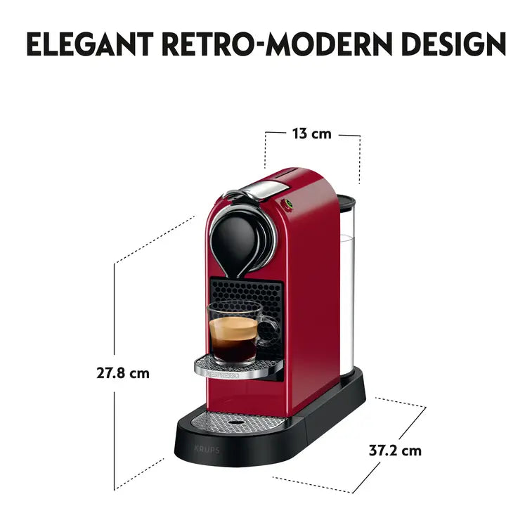 Espressor Krups Nespresso CitiZ&Milk Red XN7605, 19 bar, 1260W, 1 l, Roșu
