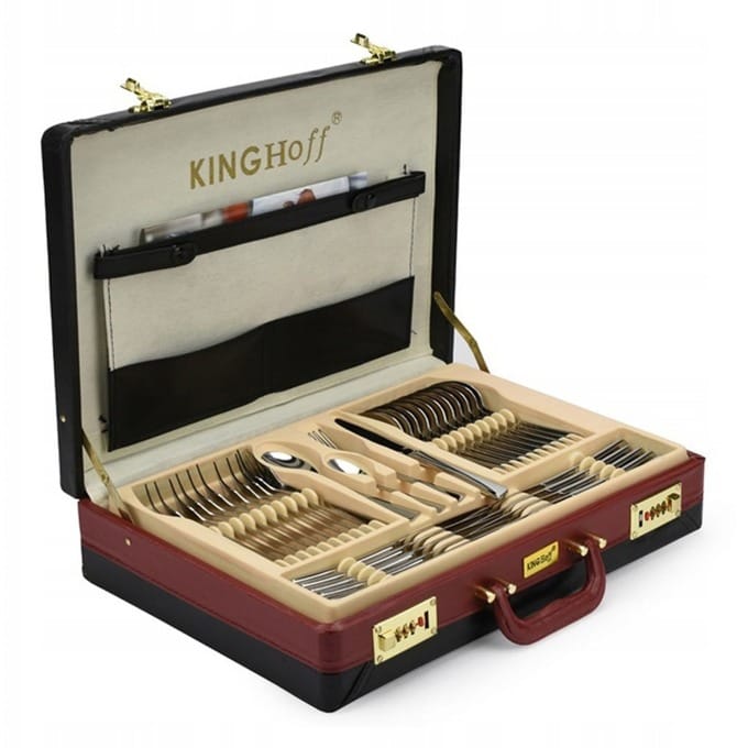 Set de tacâmuri și servire KingHoff, inox, 72 piese