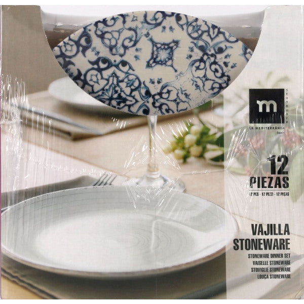 Set de masă LA MEDITERRANEA Faura, 12 piese, porțelan