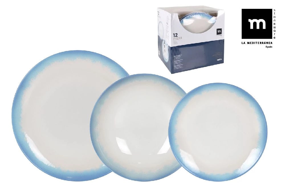 Set de masă LA MEDITERRANEA Ibiza, 12 piese, porțelan