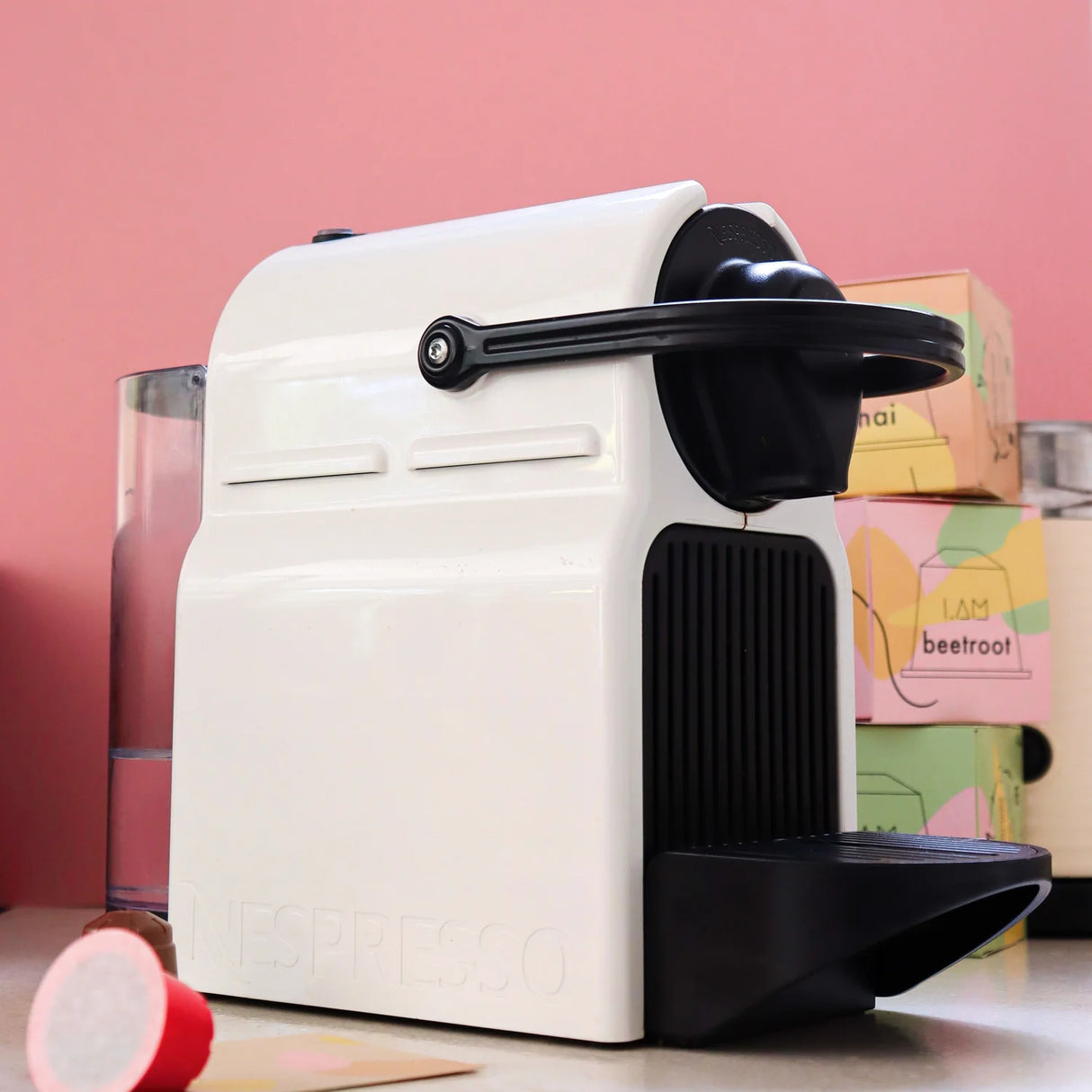 Espressor Krups XN1001 Inissia Nespresso, 1260W, 19 bare, 0,7 l, Capsule, Alb