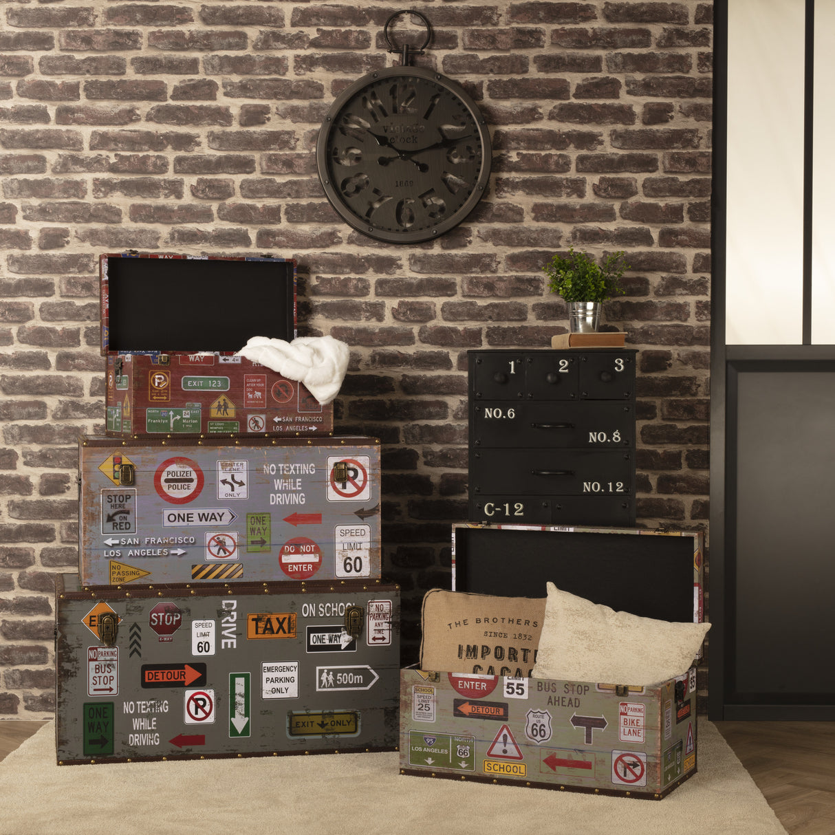 Set cutii de depozitare Atmosphera Bryce, 4 buc., MDF