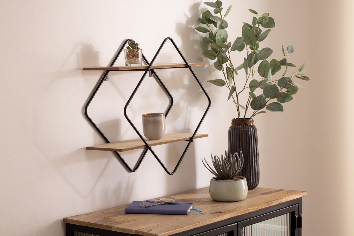 Raft de perete Atmosphera Nena, Metal și MDF, 48x18x48 cm