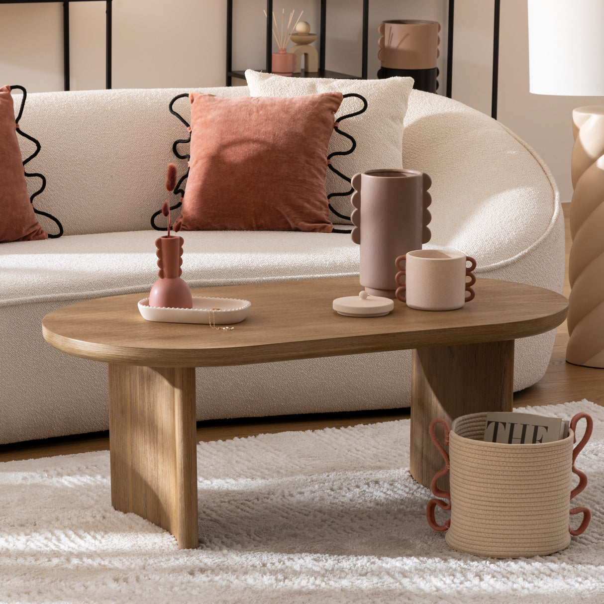 Masă de cafea Atmosphera Lousada, 110x60 cm, salcâm, MDF