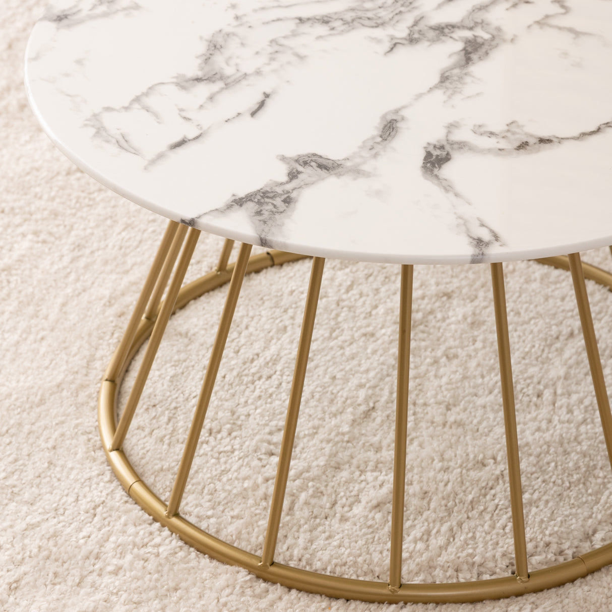 Masă de cafea Atmosphera Rayo, 70x40 cm, efect de marmură