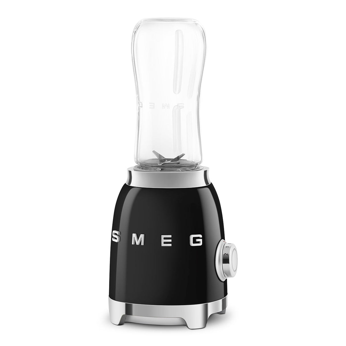 Blender SMEG BLF03BLEU, stil anii '50, 800 W, cană de 1,5 l, 4 viteze de putere, 6 funcții, negru