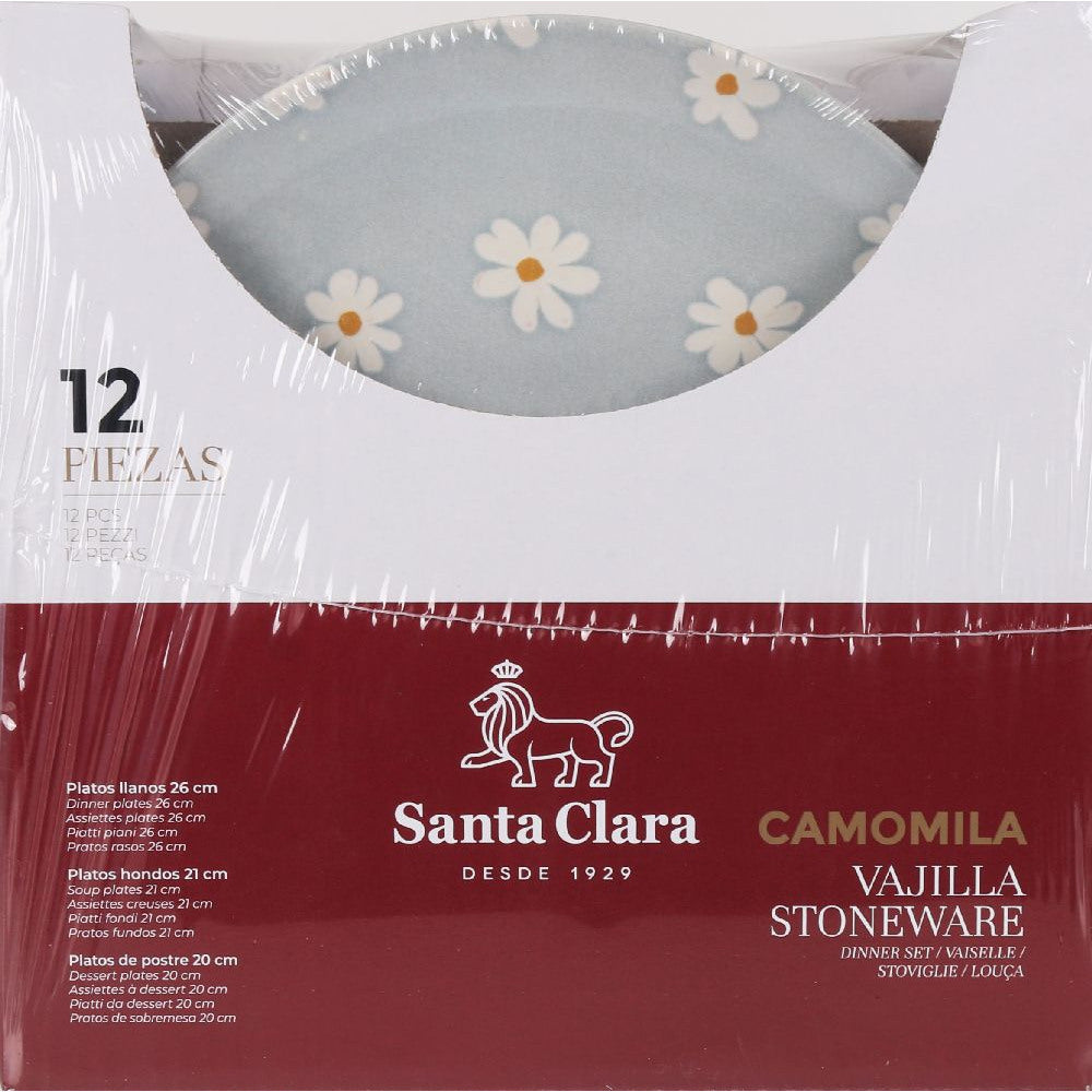 Set de cină Santa Clara Camomile, 12 piese, porțelan