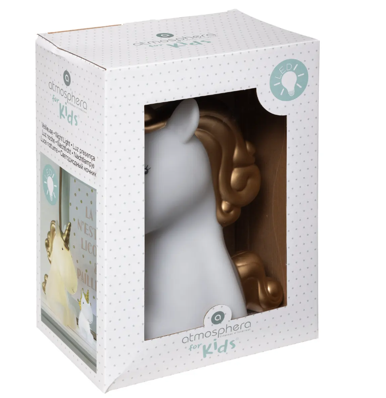 Lampă de noapte pentru copii Atmosphera Unicorn, baterii incluse, 30 cm