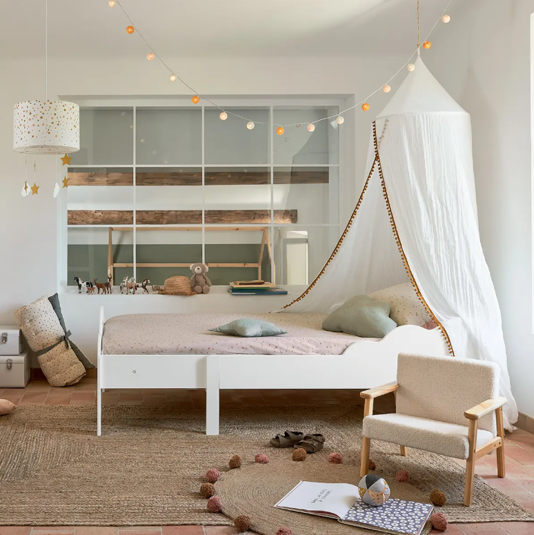 Scaun pentru copii Atmosphera Basile, Boucle, Alb