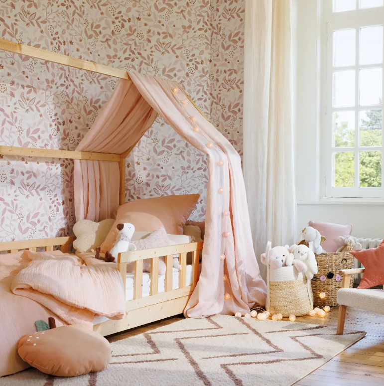 Pat pentru copii Montessori Atmosphere Bosco, 90x190 cm, MDF