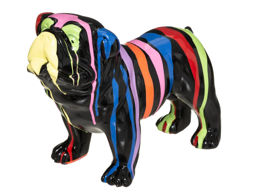 Statuie Atmosphera Bulldog, 19 cm, rășină neagră